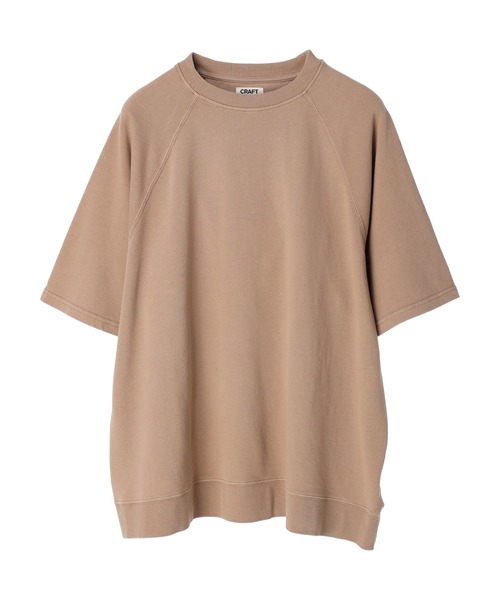 CRAFT STANDARD BOUTIQUE(クラフトスタンダードブティック)の「ピグメントダイラグランH/Sスウェット *(Tシャツ/カットソー・レディース・チャコールグレー/ライトブラウン/ライトグレー/ブルー/レッド・FREE)」の1枚目の写真