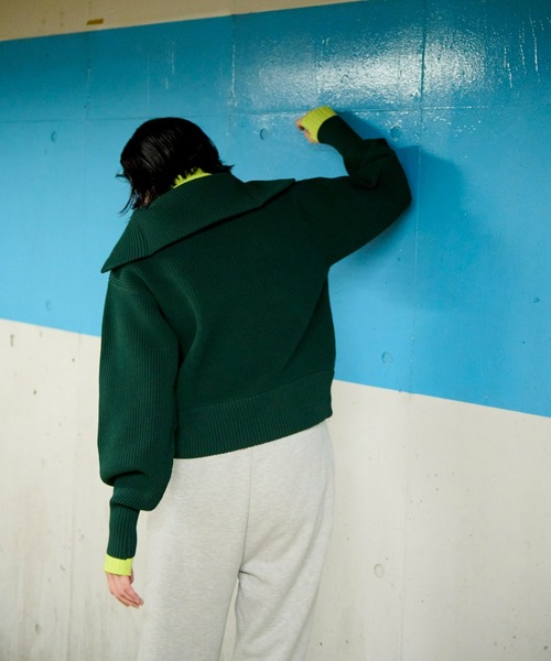 Auntie Rosa Holiday（アンティローザホリデー）の「ビッグカラーフルジップカーデ（カーディガン/ボレロ・レディース・ブラック/グリーン・FREE）」の22枚目の写真