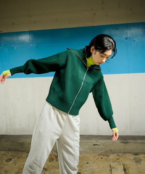 Auntie Rosa Holiday（アンティローザホリデー）の「ビッグカラーフルジップカーデ（カーディガン/ボレロ・レディース・ブラック/グリーン・FREE）」の20枚目の写真