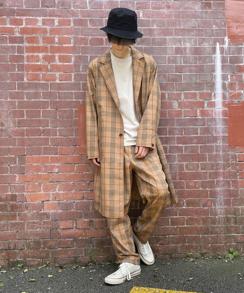 Purple&Yellow（パープルアンドイエロー）の「チェック チェスターコート（チェスターコート・メンズ・オリーブ/キャメル・SMALL/MEDIUM/LARGE/X-SMALL）」の16枚目の写真