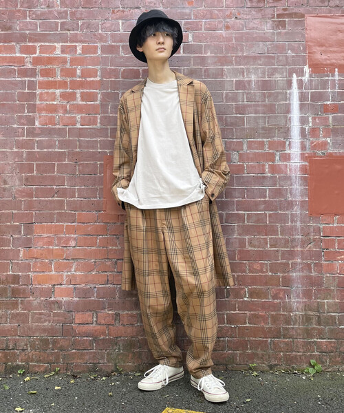 Purple&Yellow（パープルアンドイエロー）の「チェック チェスターコート（チェスターコート・メンズ・オリーブ/キャメル・SMALL/MEDIUM/LARGE/X-SMALL）」の3枚目の写真