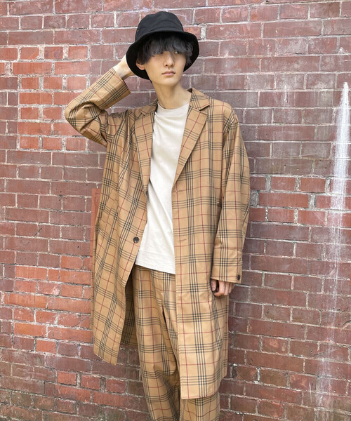 Purple&Yellow（パープルアンドイエロー）の「チェック チェスターコート（チェスターコート・メンズ・オリーブ/キャメル・SMALL/MEDIUM/LARGE/X-SMALL）」の13枚目の写真