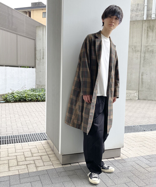 Purple&Yellow（パープルアンドイエロー）の「チェック チェスターコート（チェスターコート・メンズ・オリーブ/キャメル・SMALL/MEDIUM/LARGE/X-SMALL）」の17枚目の写真