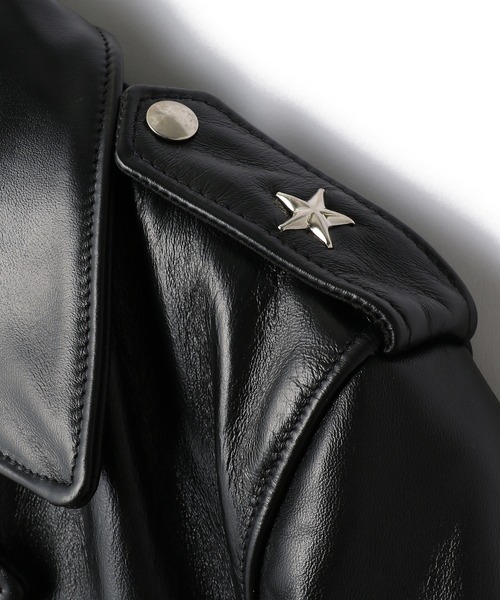 schott（ショット）の「Schott/ショット/613UHT HORSEHIDE ONESTAR TALL/ホースハイド ワンスタートール（ライダースジャケット・メンズ・ブラック・36/34/44/40/42/38）」の10枚目の写真