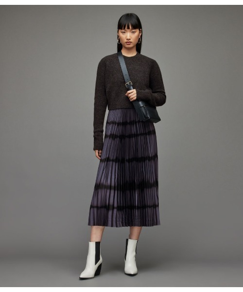 ALLSAINTS（オールセインツ）の「CURTIS 2-IN-1 TIE DYE MIDI DRESS | CURTIS 2-IN-1 タイダイ ミディ ドレス・ワンピース（ワンピース・レディース・グレー系その他・XS/M/S/L）」の7枚目の写真