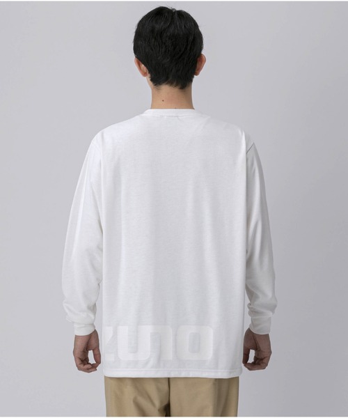 MIZUNO SPORTS STYLE（ミズノスポーツスタイル）の「ルーズフィットロングスリーブＴシャツ［ユニセックス］（Tシャツ/カットソー・メンズ・ブラック/グレー/オフホワイト・M/L/XL/S）」の4枚目の写真