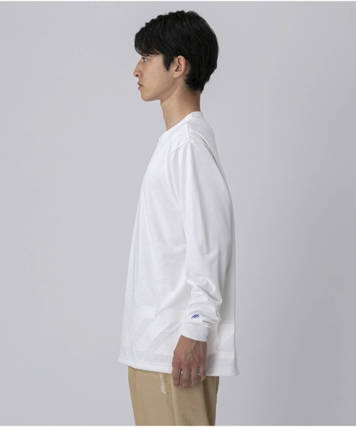 MIZUNO SPORTS STYLE（ミズノスポーツスタイル）の「ルーズフィットロングスリーブＴシャツ［ユニセックス］（Tシャツ/カットソー・メンズ・ブラック/グレー/オフホワイト・M/L/XL/S）」の7枚目の写真