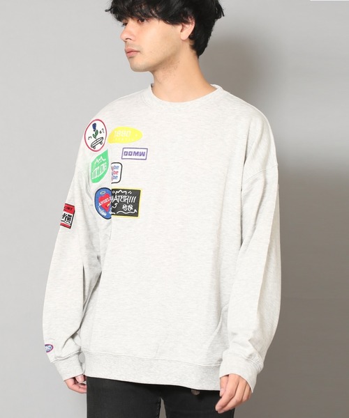 CERCA（チェルカ）の「BG/TC裏毛ワッペン付きトレーナー（スウェット・メンズ・ブルー/グレー/ホワイト/グリーン/ブラック・LARGE/MEDIUM）」の3枚目の写真