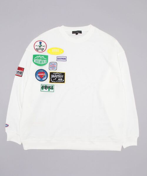 CERCA（チェルカ）の「BG/TC裏毛ワッペン付きトレーナー（スウェット・メンズ・ブルー/グレー/ホワイト/グリーン/ブラック・LARGE/MEDIUM）」の2枚目の写真