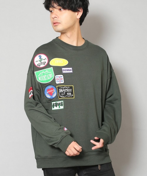 CERCA（チェルカ）の「BG/TC裏毛ワッペン付きトレーナー（スウェット・メンズ・ブルー/グレー/ホワイト/グリーン/ブラック・LARGE/MEDIUM）」の4枚目の写真