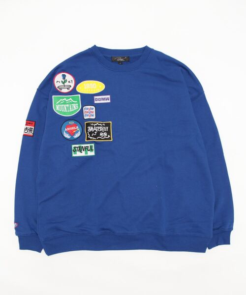 CERCA（チェルカ）の「BG/TC裏毛ワッペン付きトレーナー（スウェット・メンズ・ブルー/グレー/ホワイト/グリーン/ブラック・LARGE/MEDIUM）」の6枚目の写真