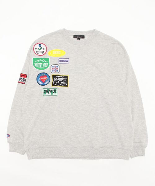 CERCA（チェルカ）の「BG/TC裏毛ワッペン付きトレーナー（スウェット・メンズ・ブルー/グレー/ホワイト/グリーン/ブラック・LARGE/MEDIUM）」の9枚目の写真