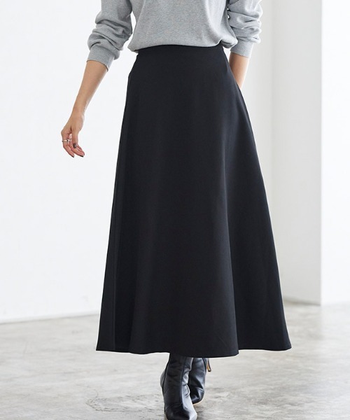 Pierrot（ピエロ）の「フレアスカート ロング丈（スカート・レディース・ブラック/ホワイト系その他/ブラウン/ブルーグリーン/ライトブルー・M/L）」の3枚目の写真