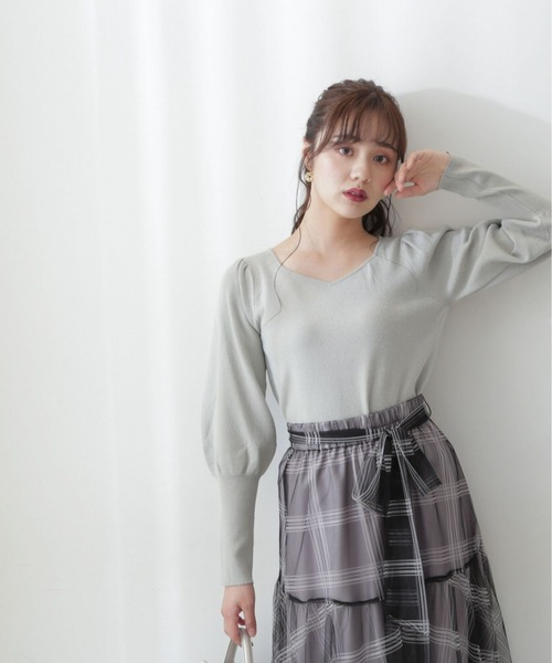 PROPORTION BODY DRESSING（プロポーションボディドレッシング）の「ボリュームパフスリーブニット / 1212270009（ニット/セーター・レディース・ボルドー/ブラック/グリーン系その他/オフホワイト・SMALL/MEDIUM）」の4枚目の写真