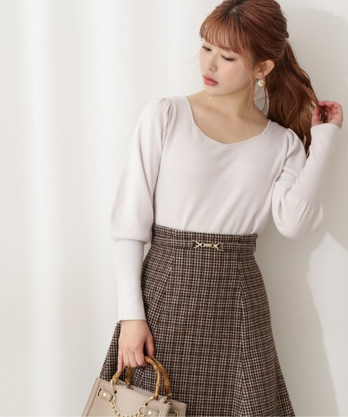 PROPORTION BODY DRESSING（プロポーションボディドレッシング）の「ボリュームパフスリーブニット / 1212270009（ニット/セーター・レディース・ボルドー/ブラック/グリーン系その他/オフホワイト・SMALL/MEDIUM）」の2枚目の写真