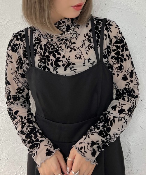 apres jour mignon(アプレジュールミニョン)の「フロッキープリントトップス【ZOZOTOWN限定アイテム】(Tシャツ/カットソー・レディース・ブラック/グレー/アイボリー・X-LARGE/フリー)」の18枚目の写真