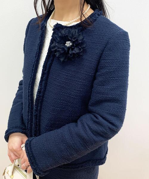 OPAQUE.CLIP（オペークドットクリップ）の「◆パール調飾り付きコサージュ（ブローチ/コサージュ・レディース・ネイビー/ライトベージュ・00）」の8枚目の写真