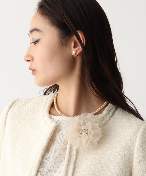 OPAQUE.CLIP（オペークドットクリップ）の「◆パール調飾り付きコサージュ（ブローチ/コサージュ・レディース・ネイビー/ライトベージュ・00）」の12枚目の写真