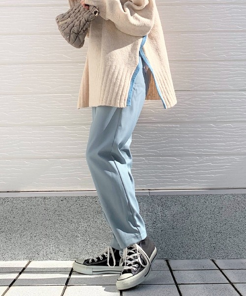 Q（キュー）の「ウォッシャブルツイルイージーパンツ（その他パンツ・レディース・ブラック/アイボリー/ライトオリーブ・MEDIUM）」の7枚目の写真