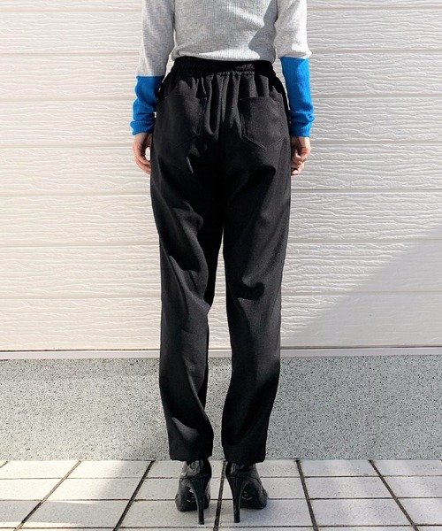 Q（キュー）の「ウォッシャブルツイルイージーパンツ（その他パンツ・レディース・ブラック/アイボリー/ライトオリーブ・MEDIUM）」の6枚目の写真