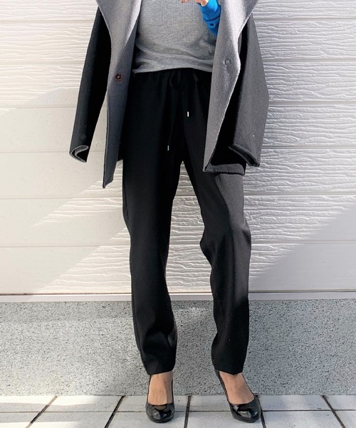 Q（キュー）の「ウォッシャブルツイルイージーパンツ（その他パンツ・レディース・ブラック/アイボリー/ライトオリーブ・MEDIUM）」の18枚目の写真