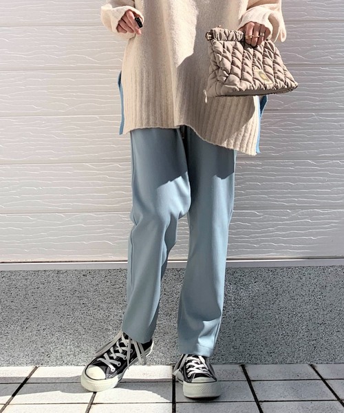 Q（キュー）の「ウォッシャブルツイルイージーパンツ（その他パンツ・レディース・ブラック/アイボリー/ライトオリーブ・MEDIUM）」の19枚目の写真