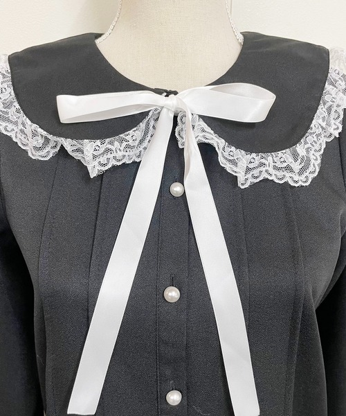 MA*RS（アメーバーマーズ）の「スピンドルセーラー配色ブラウス（シャツ/ブラウス・レディース・ブラック/ホワイト/ピンク・FREE）」の10枚目の写真