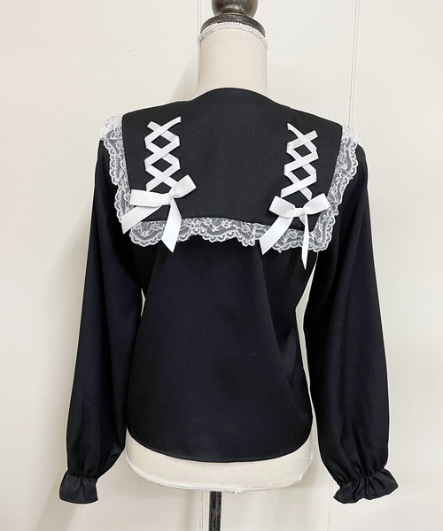 MA*RS（アメーバーマーズ）の「スピンドルセーラー配色ブラウス（シャツ/ブラウス・レディース・ブラック/ホワイト/ピンク・FREE）」の13枚目の写真