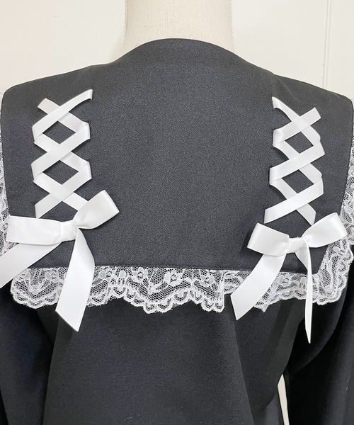 MA*RS（アメーバーマーズ）の「スピンドルセーラー配色ブラウス（シャツ/ブラウス・レディース・ブラック/ホワイト/ピンク・FREE）」の14枚目の写真