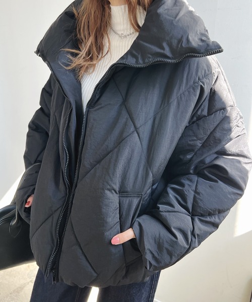 Futier land(フューティアランド)の「ダイヤキルトフェイクダウンジャケット(ダウンジャケット/コート・レディース・モカ/アイボリー/ライトカーキ/ブラック・MEDIUM)」の6枚目の写真