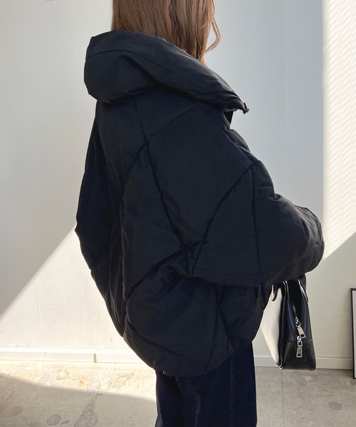 Futier land(フューティアランド)の「ダイヤキルトフェイクダウンジャケット(ダウンジャケット/コート・レディース・モカ/アイボリー/ライトカーキ/ブラック・MEDIUM)」の9枚目の写真