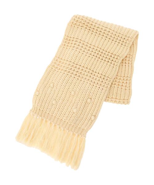 Samansa Mos2（サマンサ モスモス）の「ぽこぽこニットマフラー（ストール/ショール・レディース・モカ/キナリ・ﾌﾘ-）」の3枚目の写真