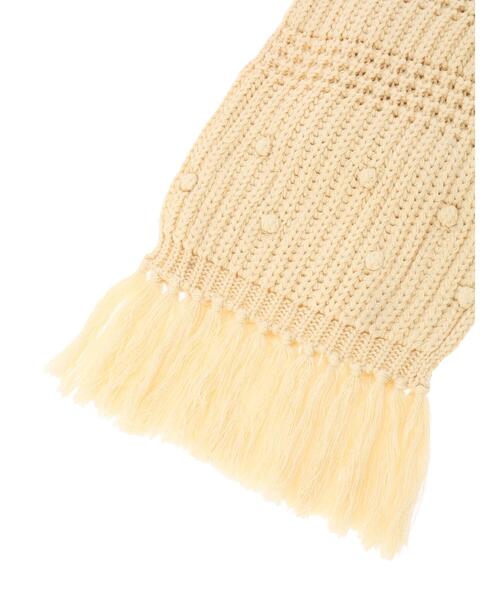Samansa Mos2（サマンサ モスモス）の「ぽこぽこニットマフラー（ストール/ショール・レディース・モカ/キナリ・ﾌﾘ-）」の4枚目の写真