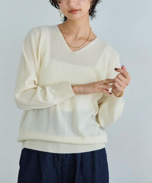RASW]カシミヤ100％Vネックニット（ニット/セーター）｜RASW（ラス）の