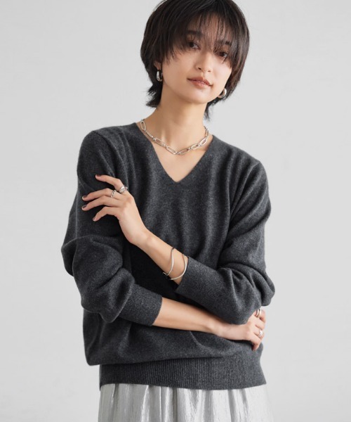 RASW]カシミヤ100％Vネックニット（ニット/セーター）｜RASW（ラス）の