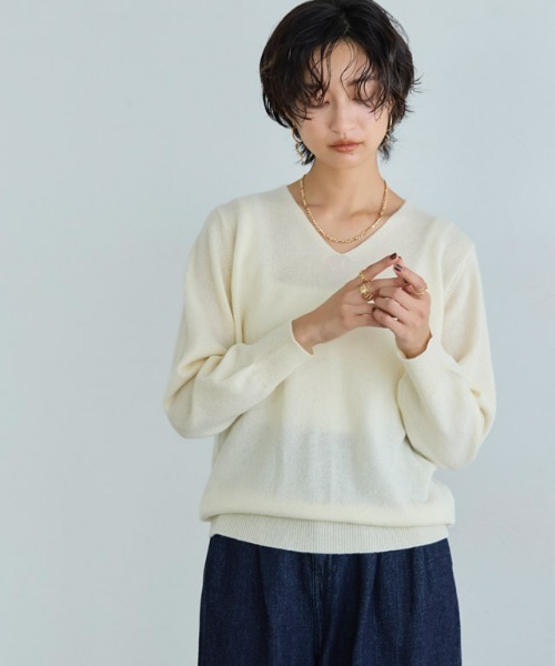 セール】[RASW]カシミヤ100％Vネックニット（ニット/セーター）｜RASW