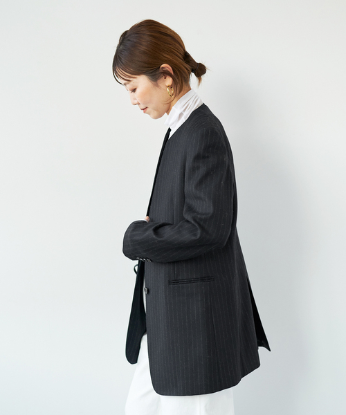 plage（プラージュ）の「Collarless Long ジャケット（ノー