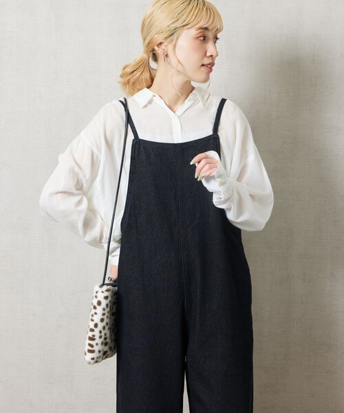FREAK'S STORE（フリークスストア）の「【限定展開】紐デニムサロペット（サロペット/オーバーオール・レディース・ブラック/グレー/ナチュラル/ネイビー・SMALL/MEDIUM）」の16枚目の写真