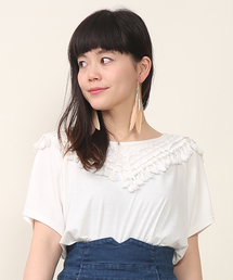 mystic | フリンジ切替ティー(Tシャツ/カットソー)