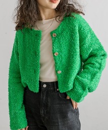 【カラー展開豊富】リボンヤーンショートカーディガン