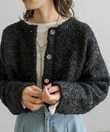 mystic | 【カラー展開豊富】リボンヤーンショートカーディガン(カーディガン/ボレロ)