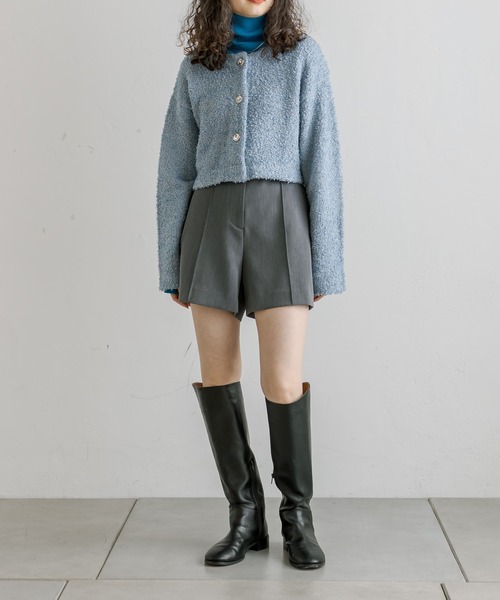 ♡美品♡ ナゴンスタンス 変形 カーディガン ショート丈 ブルー 38 カラーショートカーディガン - ベルーナ【公式】