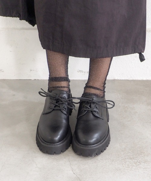 byあしながおじさん（バイアシナガオジサン）の「軽量｜厚底レースアップシューズ　8710505（ドレスシューズ・レディース・アイボリー/ライトグレー/ブラック/ブラック×レッド/ブラック×ピンク/シルバー・S/L/M/LL）」の17枚目の写真