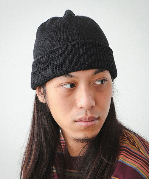 BEAMS(ビームス)の「BEAMS / リネン ワッチキャップ(ニットキャップ/ビーニー・メンズ・ブラック/イエロー/グリーン系その他2・ONE SIZE)」の2枚目の写真