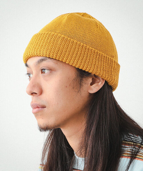 BEAMS(ビームス)の「BEAMS / リネン ワッチキャップ(ニットキャップ/ビーニー・メンズ・ブラック/イエロー/グリーン系その他2・ONE SIZE)」の9枚目の写真