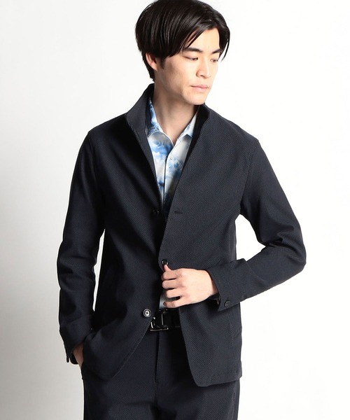 HIDEAWAYS NICOLE（ハイダウェイニコル）の「ハニカムドビーストレッチジャケット（その他アウター・メンズ・オフホワイト/ブラック/ライトグレー/ネイビー・MEDIUM/LARGE/X-LARGE）」の4枚目の写真