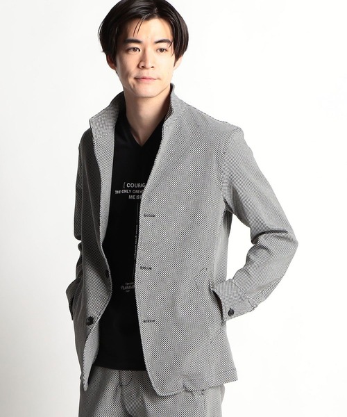 HIDEAWAYS NICOLE（ハイダウェイニコル）の「ハニカムドビーストレッチジャケット（その他アウター・メンズ・オフホワイト/ブラック/ライトグレー/ネイビー・MEDIUM/LARGE/X-LARGE）」の2枚目の写真