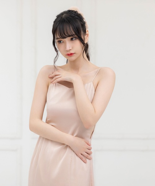 DearMyLoveMillor(ディアマイラブミラー)の「ダイヤカットキャミワンピ(ワンピース・レディース・ブラック/ベージュ・MEDIUM/LARGE/X-LARGE/XX-LARGE)」の7枚目の写真