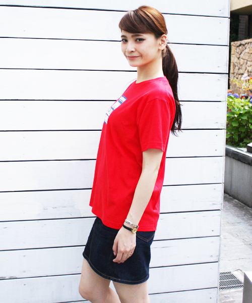 X-girl（エックスガール）の「BACK STAGE PASS S/S BIG TEE（Tシャツ/カットソー・レディース・ホワイト/ブラック/レッド・ONE SIZE）」の12枚目の写真