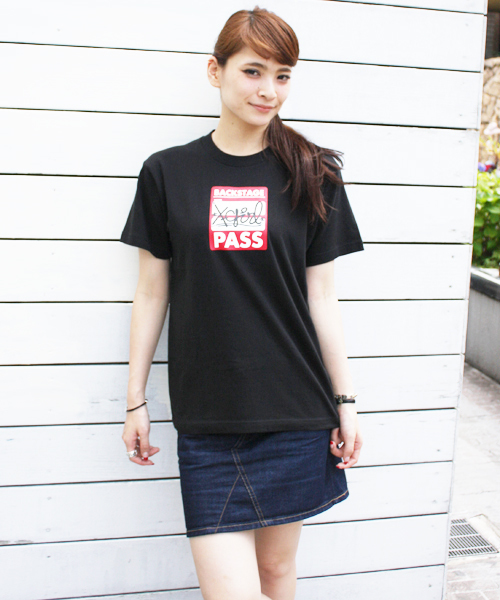 X-girl（エックスガール）の「BACK STAGE PASS S/S BIG TEE（Tシャツ/カットソー・レディース・ホワイト/ブラック/レッド・ONE SIZE）」の10枚目の写真